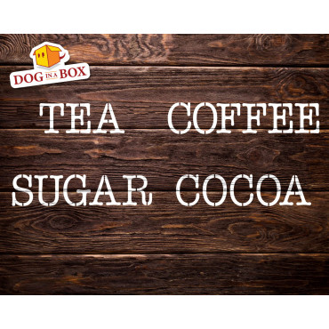 Tea, Coffee, Sugar, Cocoa stencils SET of 4 - Reusable stencils for jar decor - Design n.5