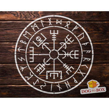 Vegvisir stencil n.2 - Celtic stencil. Norse compass stencil for wood signs, walls and fabrics. Rune stencil