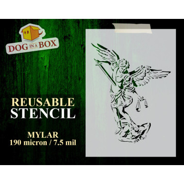 Saint Michael guardian Angel n.1 - Reusable archangel stencil for churches, wood signs, wall decor and catechism
