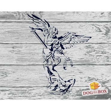Saint Michael guardian Angel n.1 - Reusable archangel stencil for churches, wood signs, wall decor and catechism