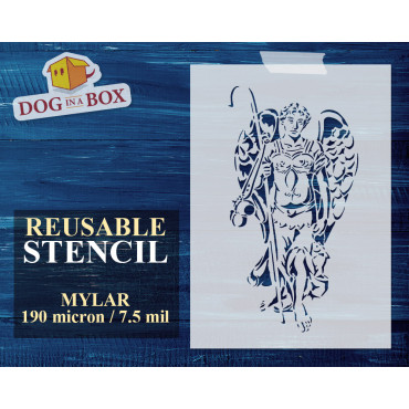 Saint Raphael guardian Angel - Reusable archangel stencil for churches, wood signs, wall decor and catechism