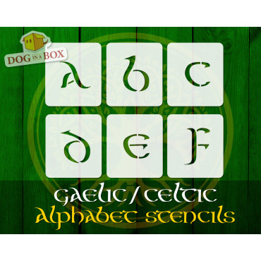 Gaelic-Celtic Alphabet stencils set n.1 - Reusable Celtic and Gaelic alphabet stencils