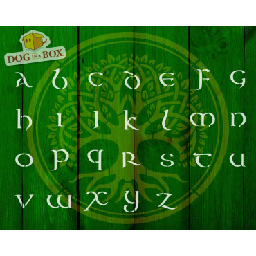 Stencil alfabeto Celtico-Gaelico n.1 - Stencil riutilizzabili con lettere celtiche e galliche