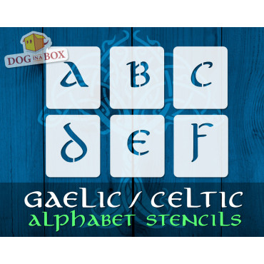 Gaelic-Celtic Alphabet stencils set n.2 - Reusable Celtic and Gaelic alphabet stencils