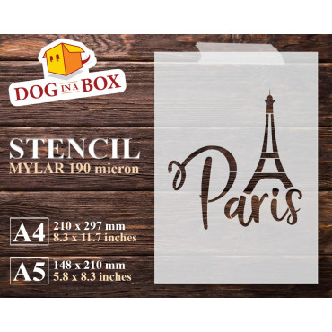 Paris stencil n.1 - Reusable Tour Eiffel stencil for wood signs and wall decor
