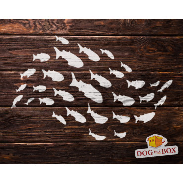 Fish stencil n.9 - Reusable fish swarm stencil for wood signs, wall decor and fabric