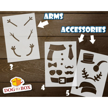 Snowman stencil set - 5 sheets to create your own snowman stencil for christmas decor