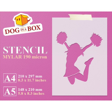 Cheerleader stencil n.3 - Reusable stencil for football or baseball wall decors, fabrics and wood signs.