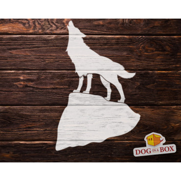Wolf stencil n.1 - Wild life animal stencil for wood, walls and fabric. Howling wolf stencil