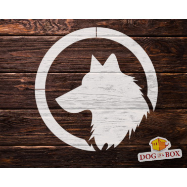 Wolf stencil n.3 - Wild life animal stencil for wood, walls and fabric. Howling wolf stencil