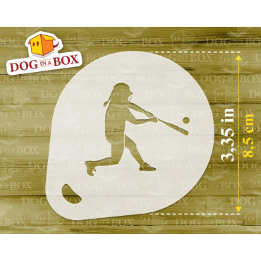 Softball stencils (set of 3) Cappuccino and Coffee cocoa powder decor stencil - Face Painting stencils