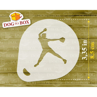 Pochoirs de softball (lot de 3) pochoir de décoration en poudre de cacao Cappuccino et café - pochoirs de peinture de visage