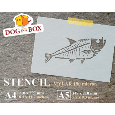 Fossil Fish stencil -...