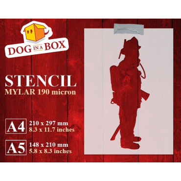 Firefighter stencil - Silhouette to paint on walls, wood and fabrics. Reusable DIY stencil for wood signs.