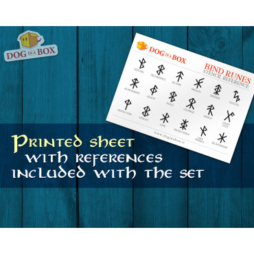 Bind Runes stencils cards n.1 - 18 individual runes reusable stencils for wood, walls and fabrics