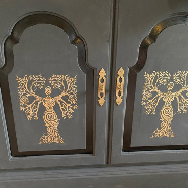 Woman tree stencil n.1 - Tree of life stencil, Yggdrasill stencil for wall decor and wood signs