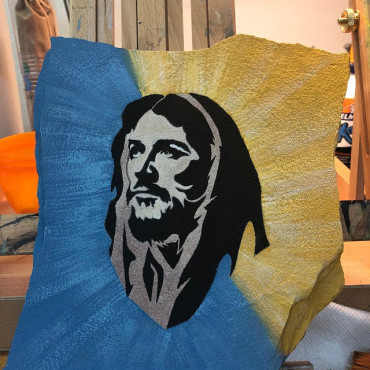 Jesus-Schablone Nr. 1 - Wiederverwendbare christliche Schablone für Kirchen, Holzschilder, Wanddekoration und Katechismus