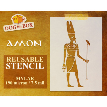 Egyptian Gods stencil n. 1: Amon - Reusable hieroglyphs stencil, for walls and fabrics