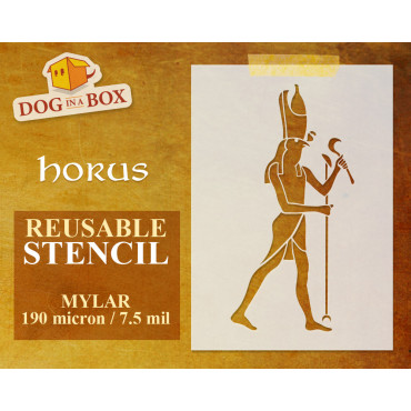 Egyptian Gods stencil n. 1: Horus - Reusable hieroglyphs stencil, for walls and fabrics