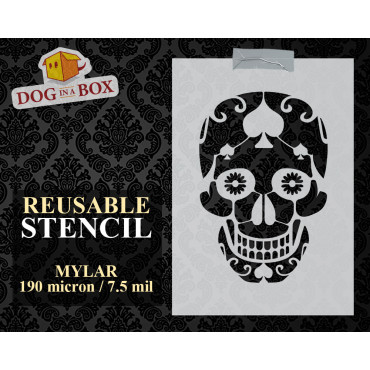 Sugar Skull stencil n.5 -...
