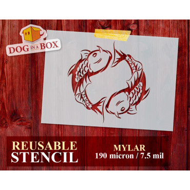 Koi-Schablone Nr. 6 - Wiederverwendbare Koi-Karpfen-Schablone für Holzschilder, Wanddekoration und Stoff