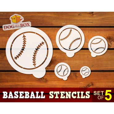 Baseball stencils Set n.1- Set of 5 different sizes. Reusable Baseball stencils