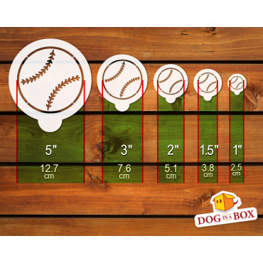 Baseball stencils Set n.1- Set of 5 different sizes. Reusable Baseball stencils