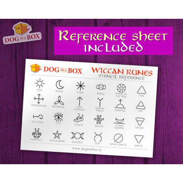 Wicca-Runen-Schablonen (2er-Set) - Wiederverwendbare Wicca-Schablonen für Wände, Holz und Stoffe.