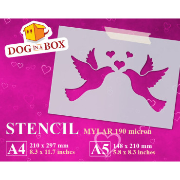Love Doves stencil -...