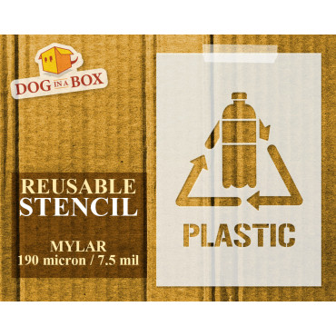 Recycle Plastic symbol stencil - Recycling logo stencil to paint on walls, wood and fabrics.