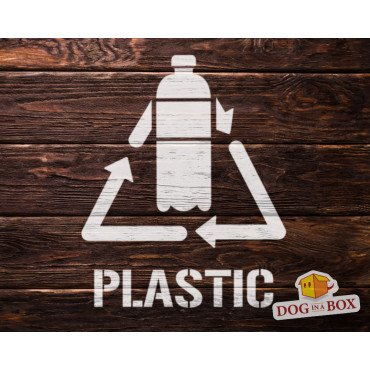 Recycle Plastic symbol stencil - Recycling logo stencil to paint on walls, wood and fabrics.