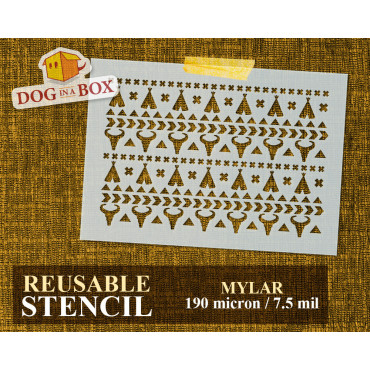 Native Americans Pattern stencil n.1 - Reusable indian pattern stencil