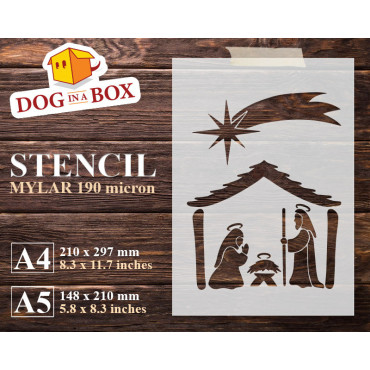 Nativity stencil Set n.1 - Reusable Christmas stencil for churches, wood signs, wall decor