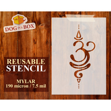 Breathe Om stencil - Meditation, spiritual, praṇava yoga stencil
