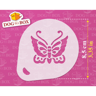 Pochoir papillon n.1 (lot de 3) Pochoir de décoration de poudre de cacao Cappuccino et café - pochoirs de peinture de visage