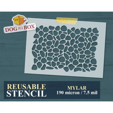 Bricks stencil n.7 - Reusable seamless stones pattern stencil, rocks stencil for diorama and model making