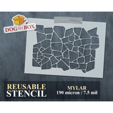 Bricks stencil n.8 - Reusable seamless stones pattern stencil, rocks stencil for diorama and model making