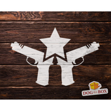 Guns and star stencil n.1 - Reusable stencil for softair warzone