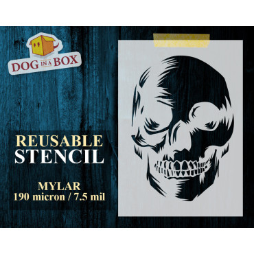 Skull stencil n.5 - Graffiti skull stencil for wall decor, wood signs and fabrics.