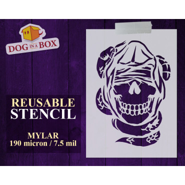 Skull stencil n.6 - Graffiti skull stencil for wall decor, wood signs and fabrics.