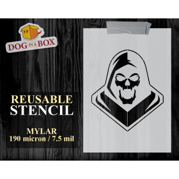 Grim Reaper stencil n.1 - Reusable Death stencil for wood signs, walls, fabrics and cakes.