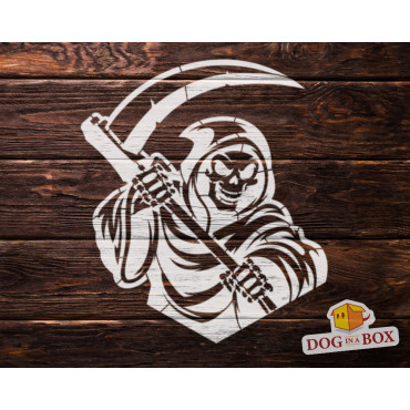 Grim Reaper stencil n.2 - Reusable Death stencil for wood signs, walls, fabrics and cakes.