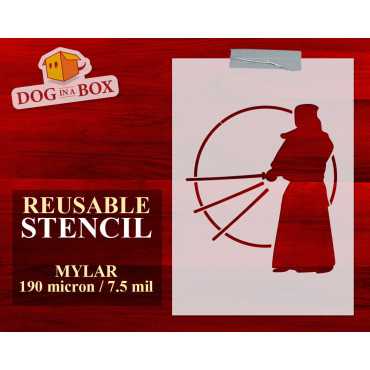 Kendo stencil n.3 - Reusable japanese stencil for wood signs, wall painting, fabrics