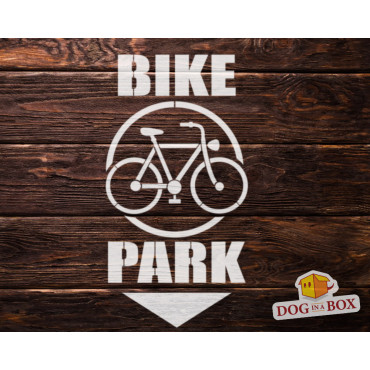 Bike Park stencil n. 1 - Bicycle parking reusable stencil, cyclist stencil, bike park sign