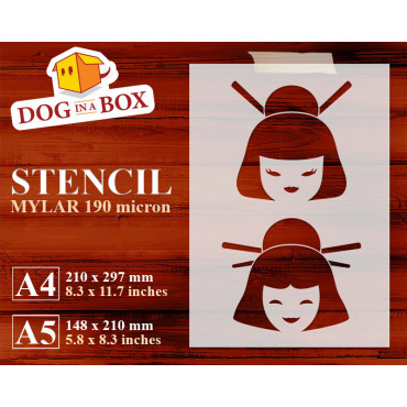 Geisha stencil - Reusable...
