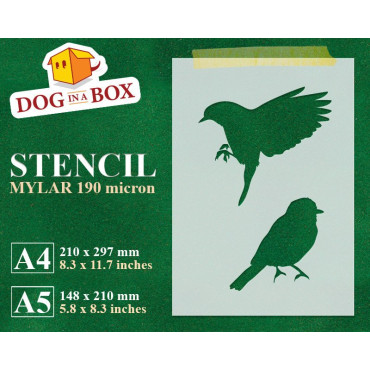 Forest Birds stencil n.1 - Reusable birds stencil for wood signs, walls or fabrics.