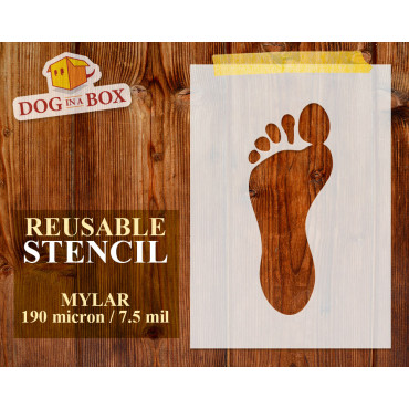 Barefoot footprint stencil n.2 - Reusable feet stencil for painting on the floor, walls