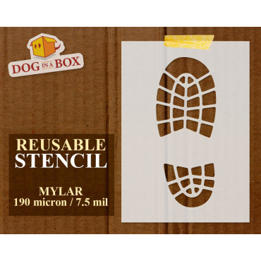 Footprint stencil n.3 - Reusable shoe print stencil for painting on the floor, walls