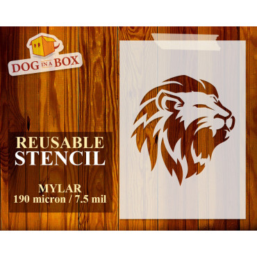 Stencil Leone n.4 - Stencil riutilizzabile di animali della giungla per pittura su tutte le superfici