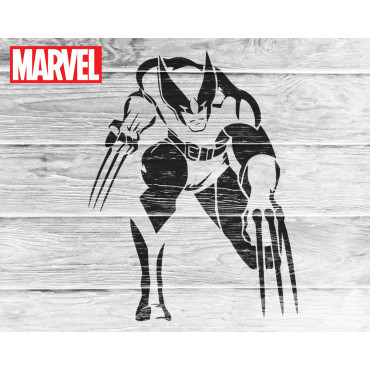Wolverine stencil n.3 - X-Men Marvel Reusable comics and movie stencil for painting.